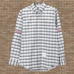 Men's Plaid Long Sleeve Shirt Thom Browne